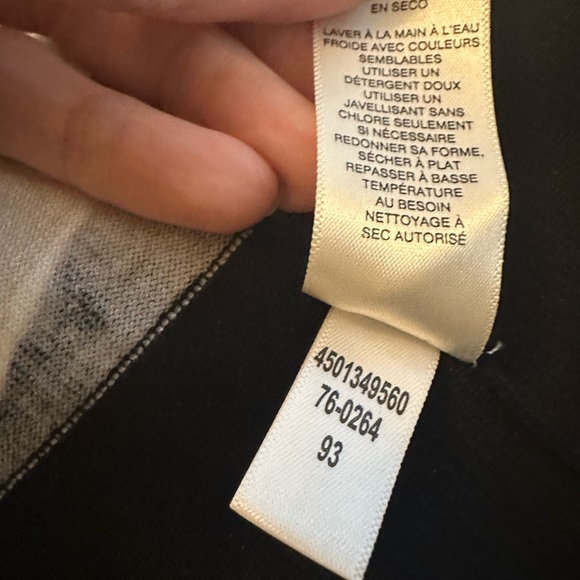 WHBM Cardigan Size XS Multicolor Abstract Lines Black White Tan 3/4 Sleeve - Picture 8 of 9